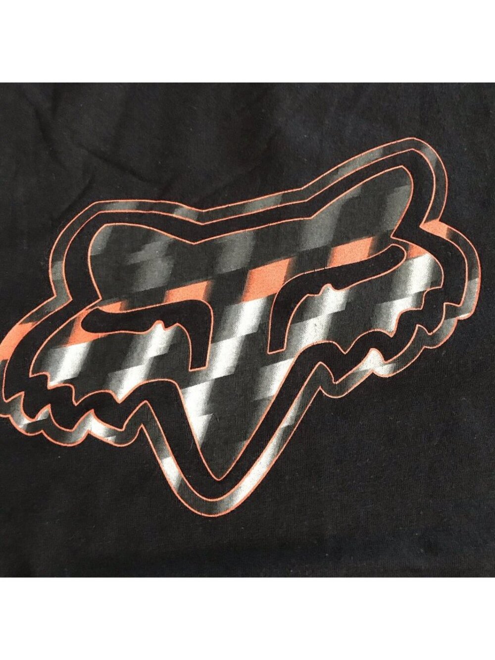 Fox Shirt Mens X-Large Black Orange Logo Racing Biker Grunge Skater Check Y2K